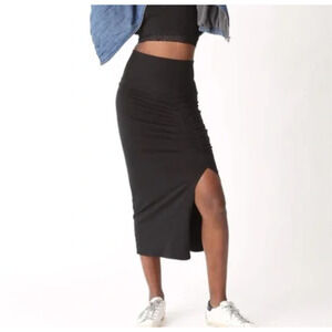 Electric & Rose Black Seville Cotton Stretch Fitted Skirt Size Small Made in USA